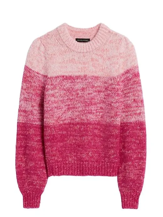Cropped Ombre Sweater in Ice Pink
