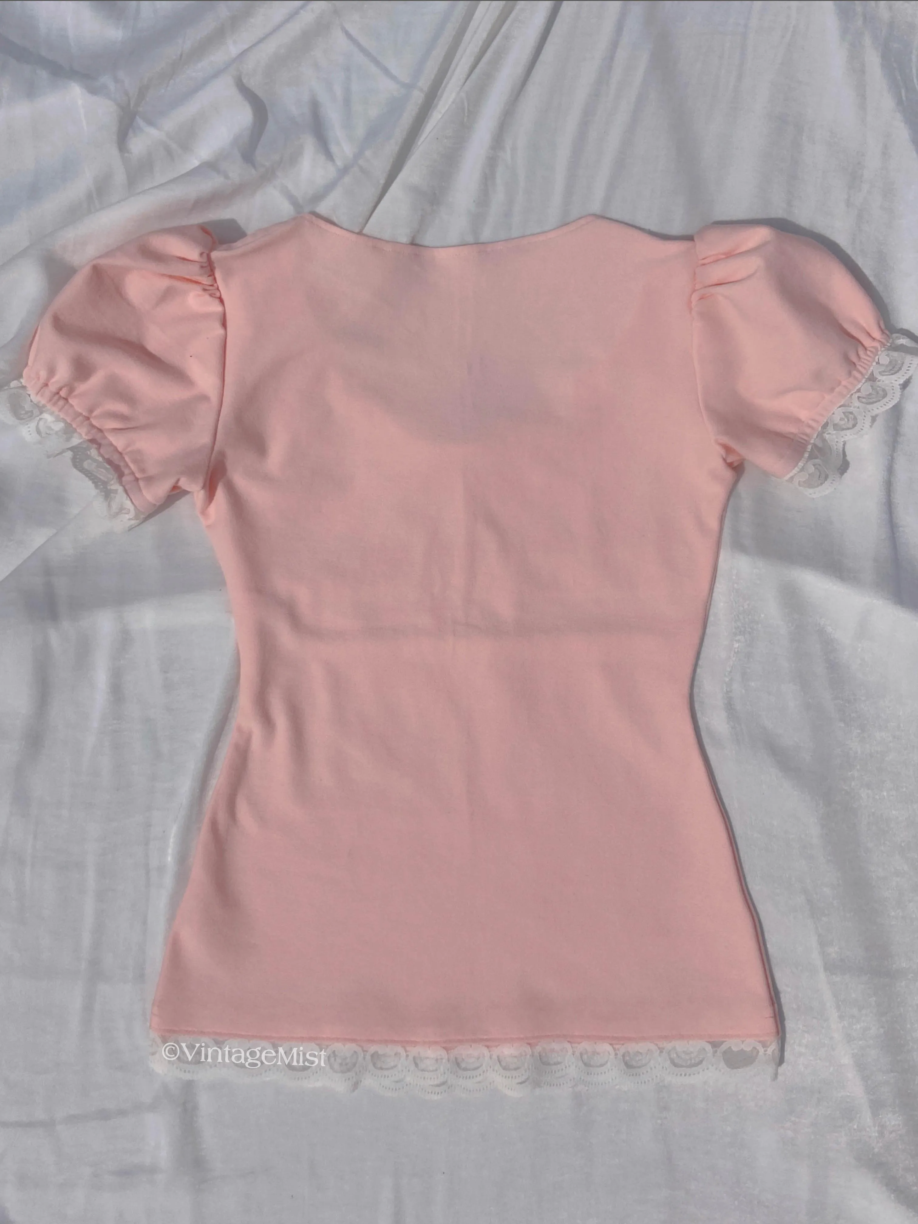 Dollette Puff Sleeve Lace Crop Top