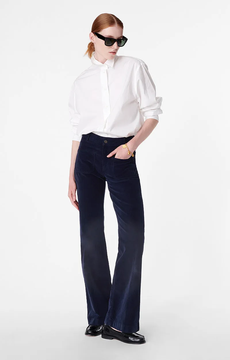 Dompay Fine Corduroy Pants in Marine By Vanessa Bruno