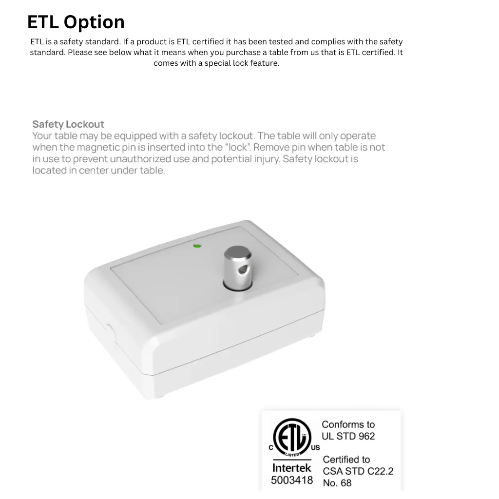Earthlite Everest Eclipse Flat Electric Lift Table