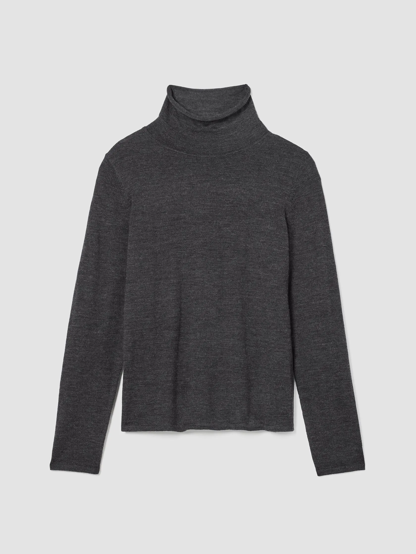 Eileen Fisher Fine Merino Long Sleeve Turtleneck in Charcoal