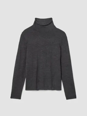 Eileen Fisher Fine Merino Long Sleeve Turtleneck in Charcoal