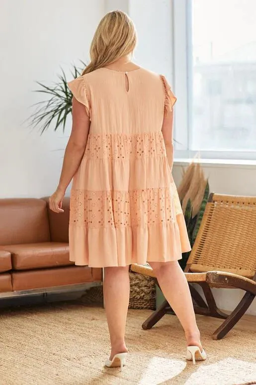 Eleanor Eyelet Dress - Apricot