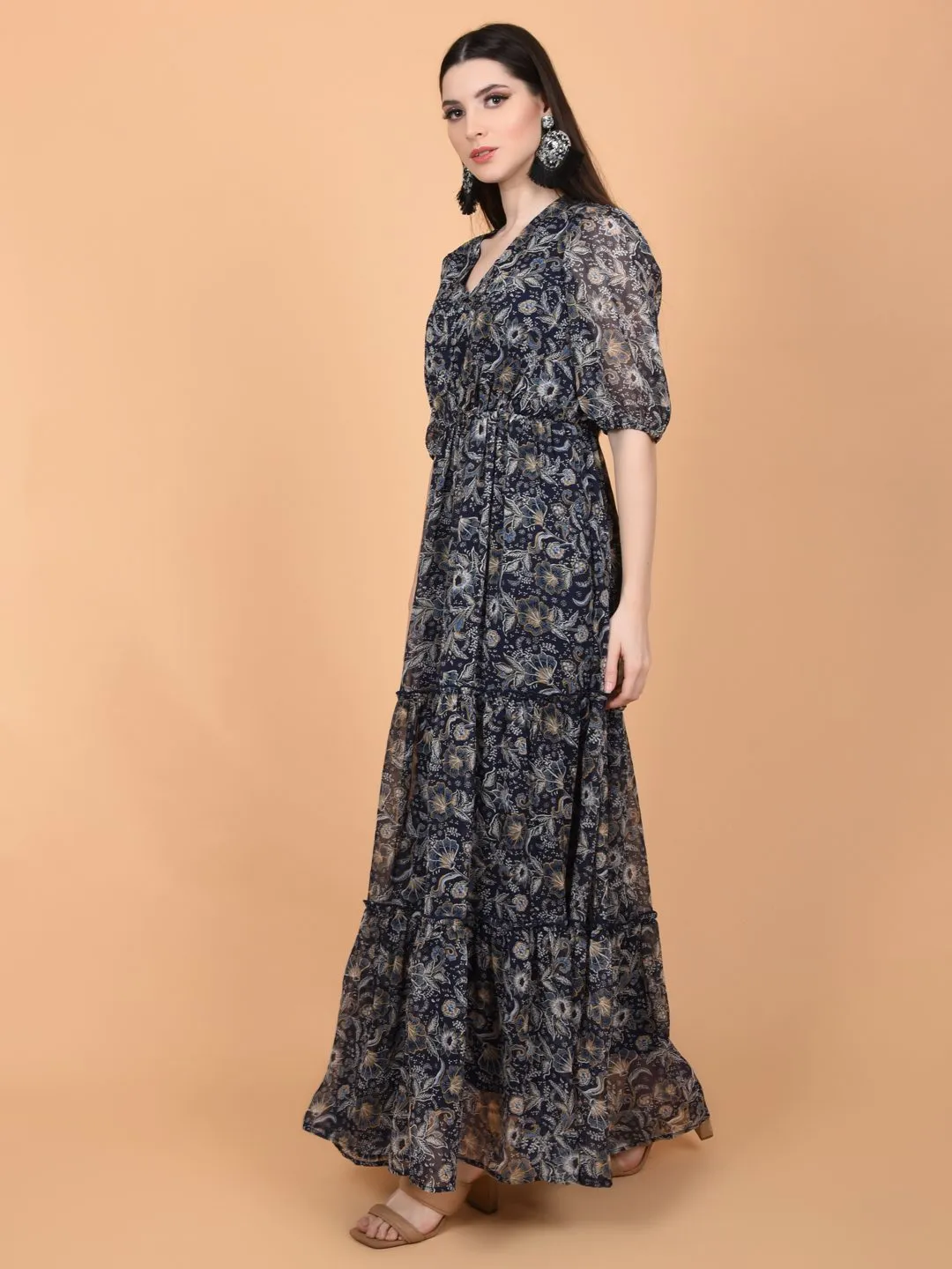 Flawless Trendy Floral Print Maxi Dress For Women | AZELIA
