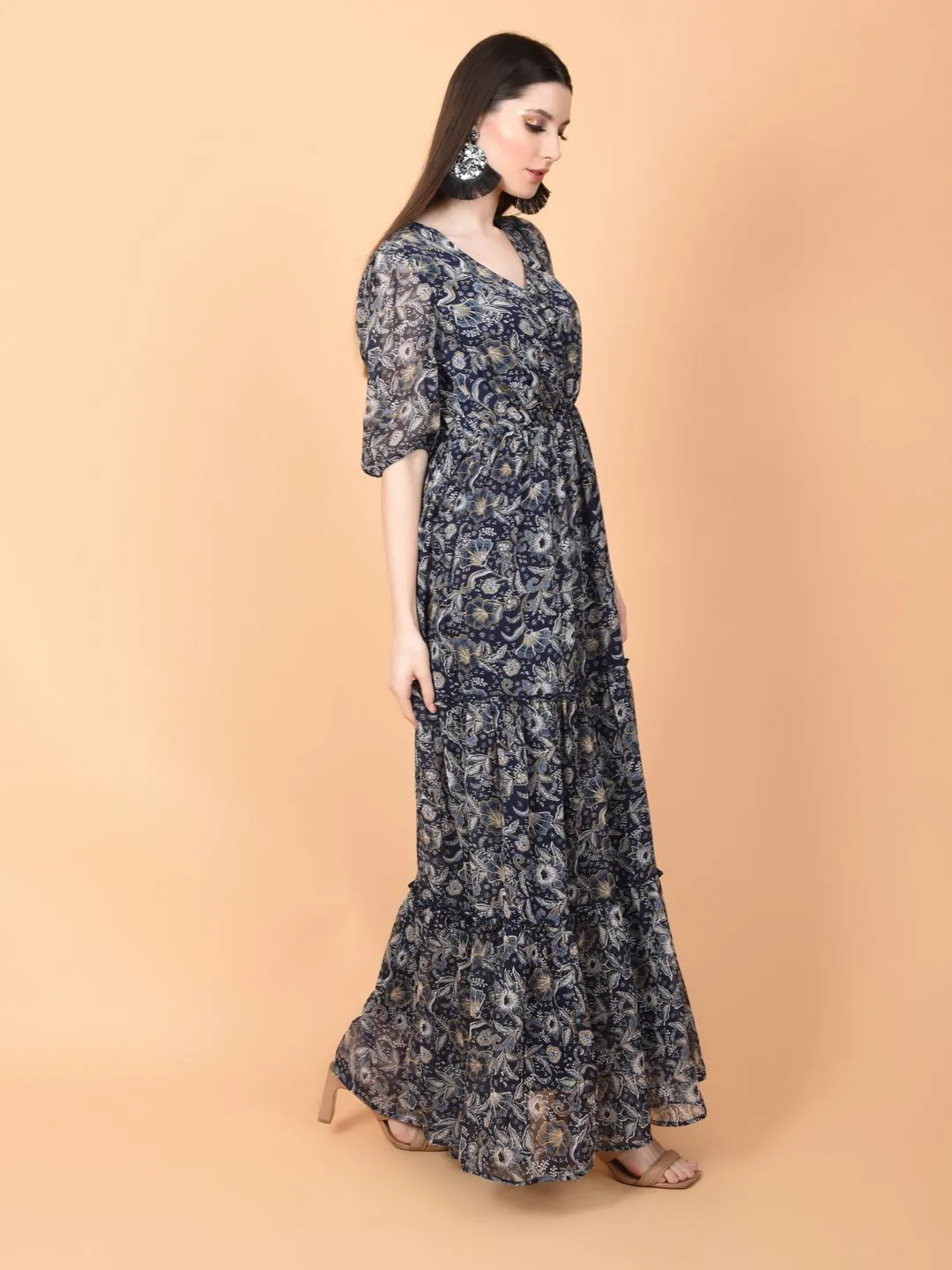 Flawless Trendy Floral Print Maxi Dress For Women | AZELIA