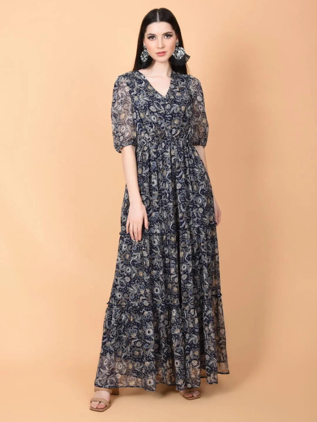 Flawless Trendy Floral Print Maxi Dress For Women | AZELIA