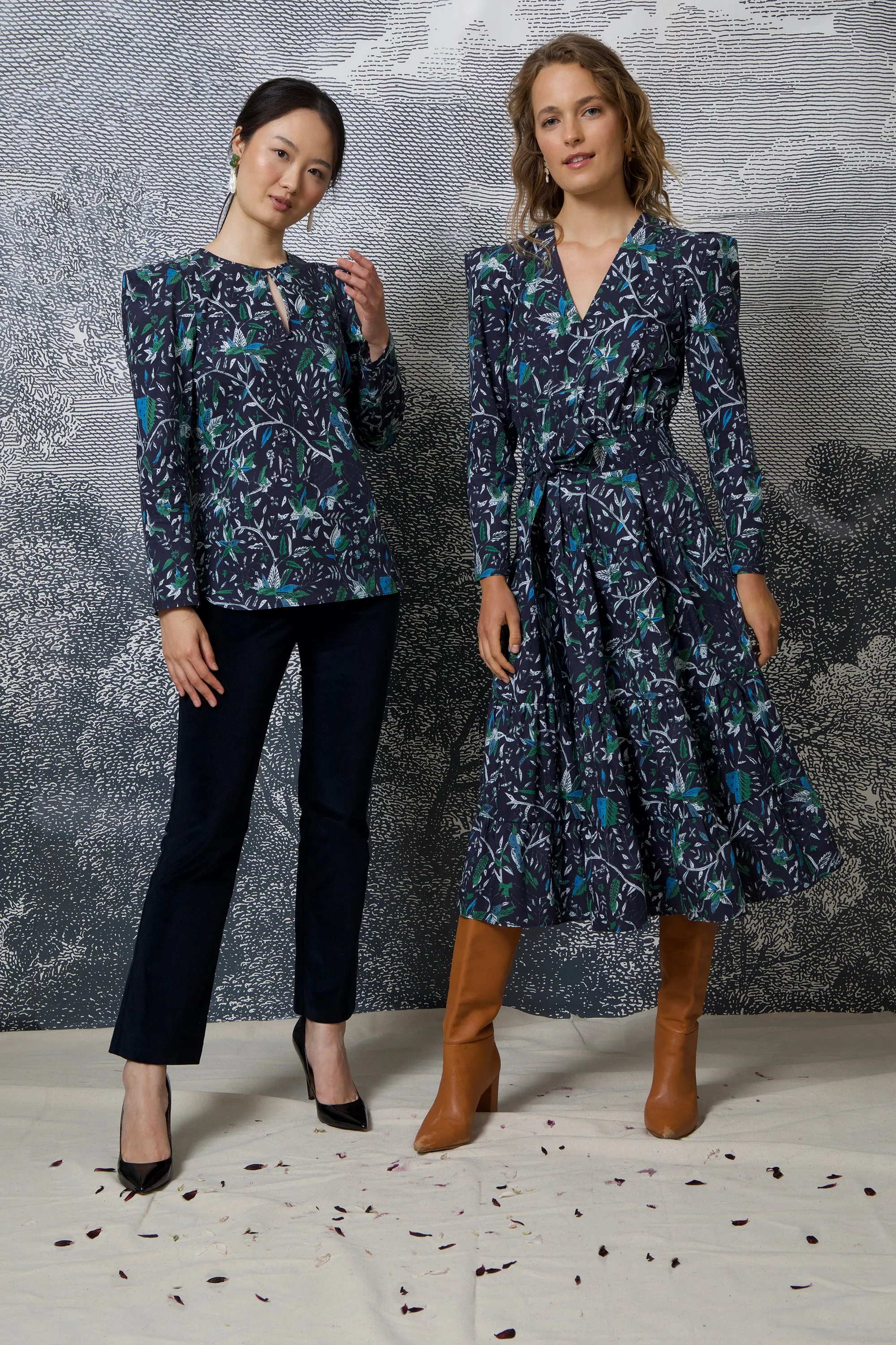 Full Length Flare Pant - Navy Corduroy