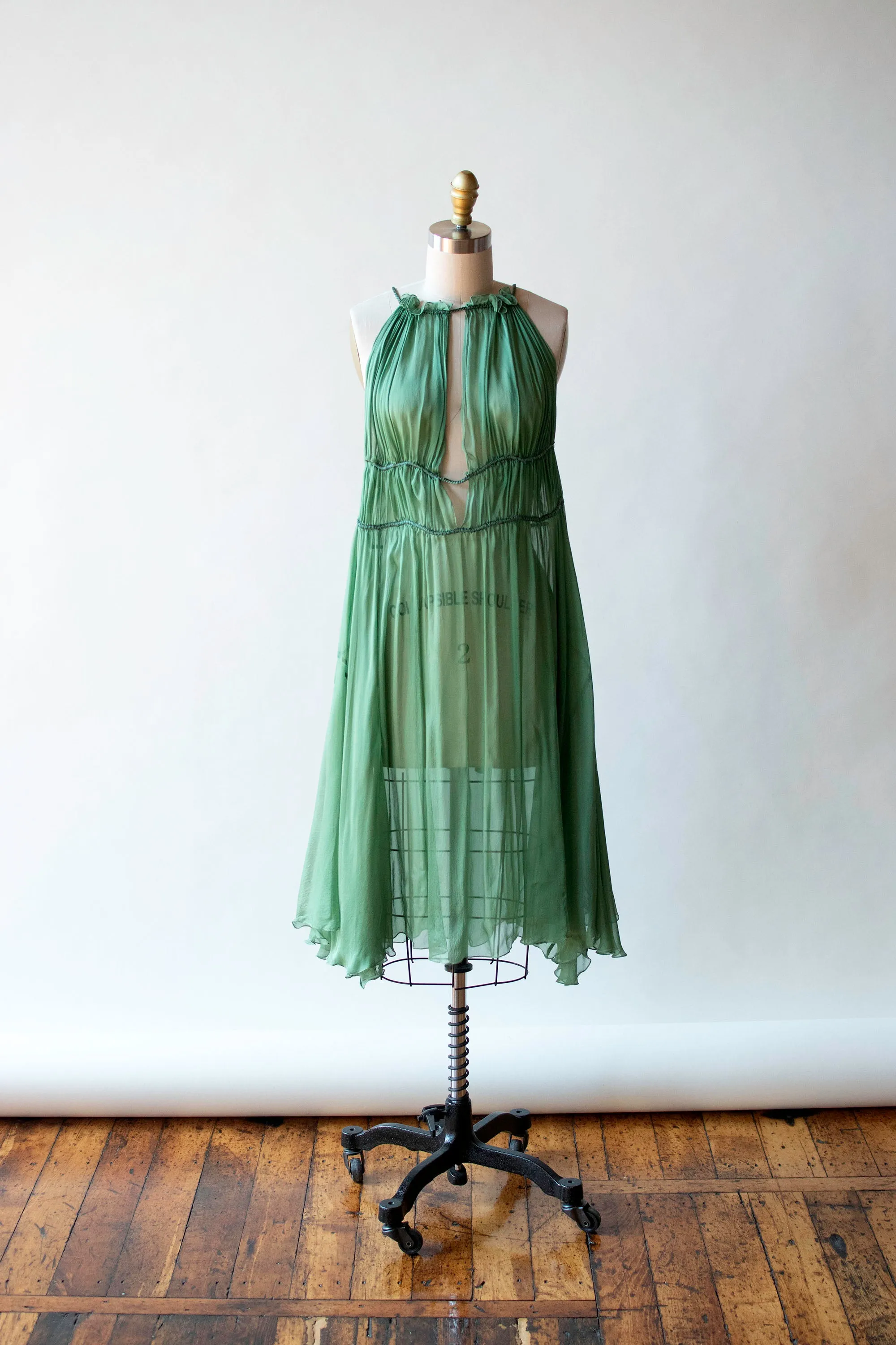 Green Chiffon Dress | Alberta Ferretti