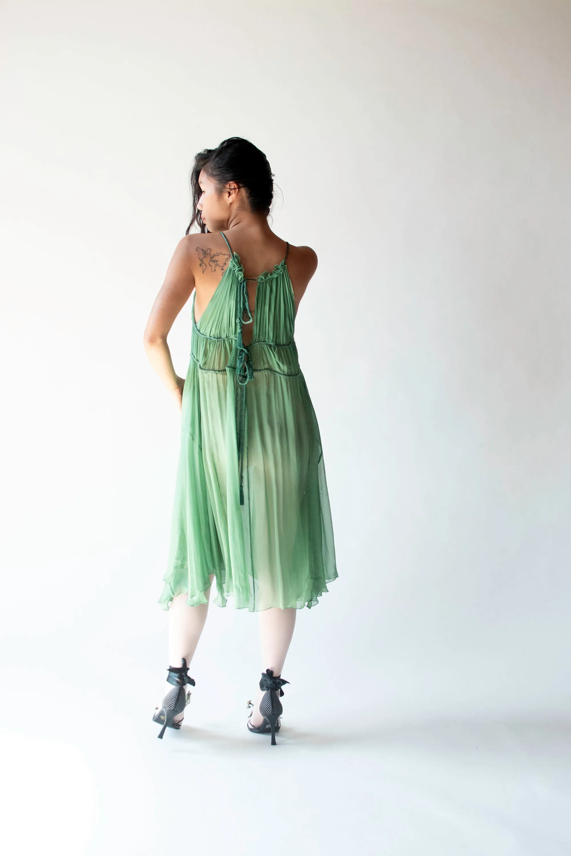 Green Chiffon Dress | Alberta Ferretti