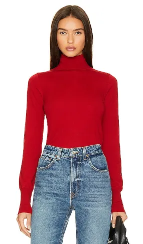 GRLFRND Merino Wool Turtleneck Sweater in Red