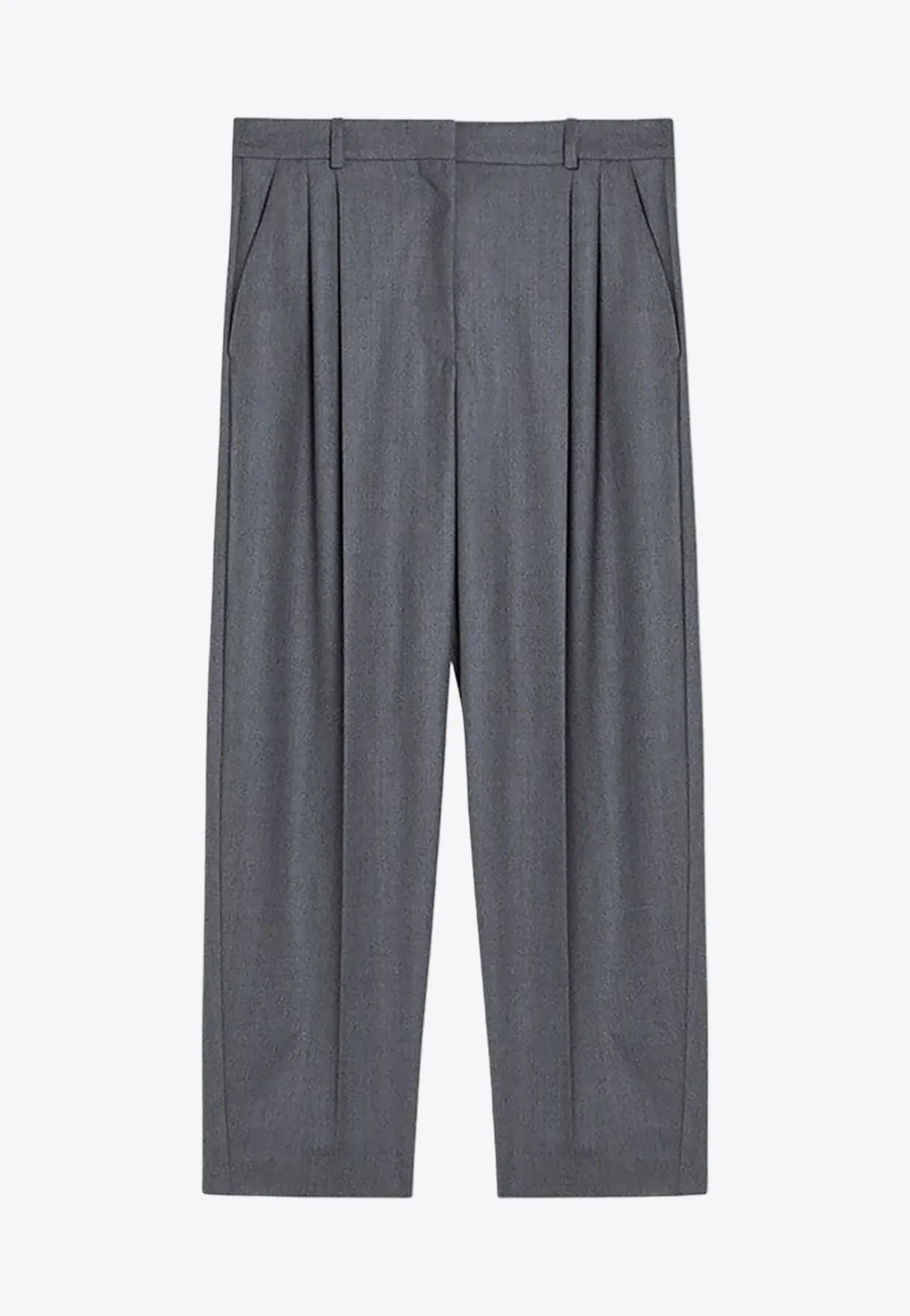 High-Rise Tailored Wool Pants