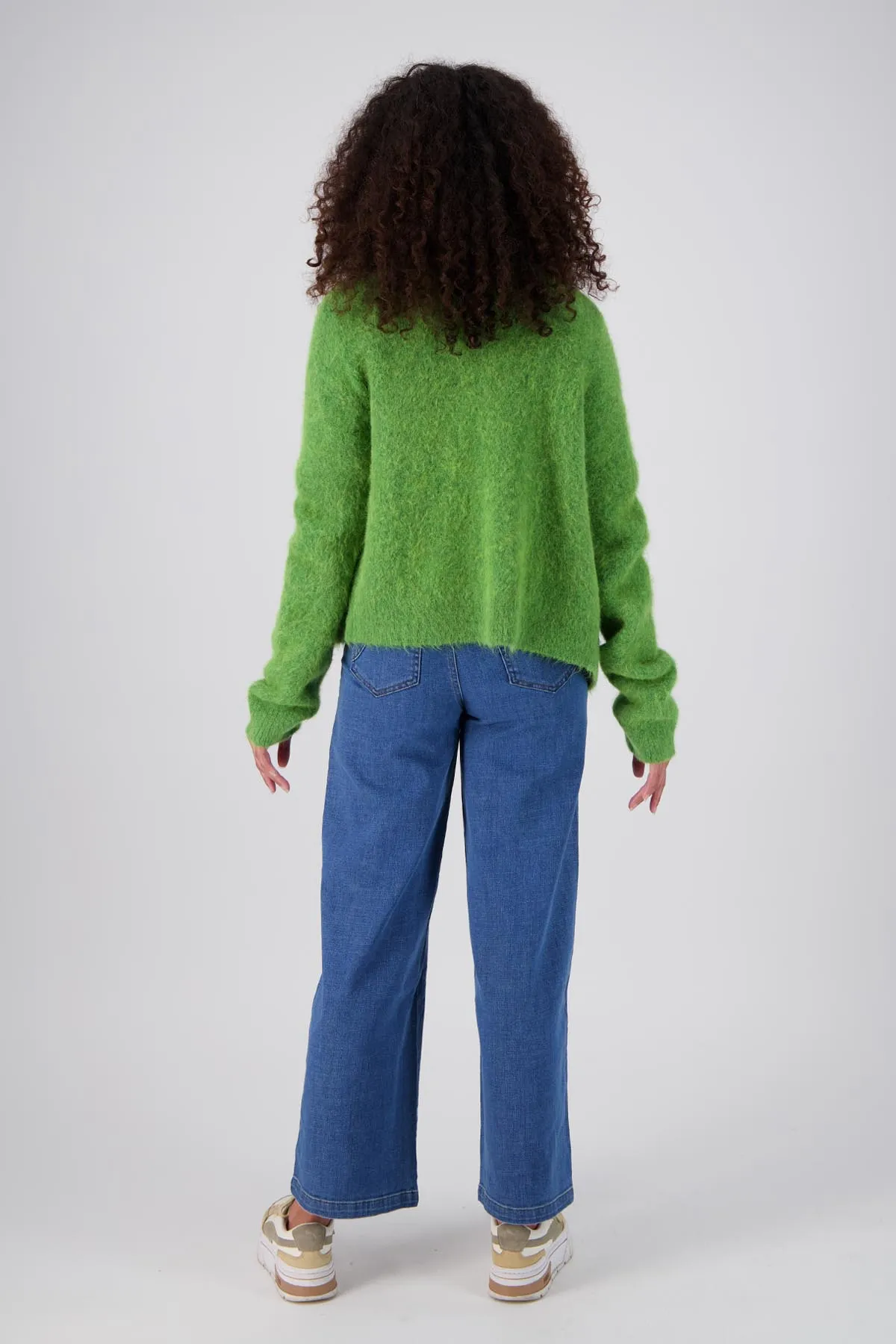 In Transit Cardigan Green in Alpaca