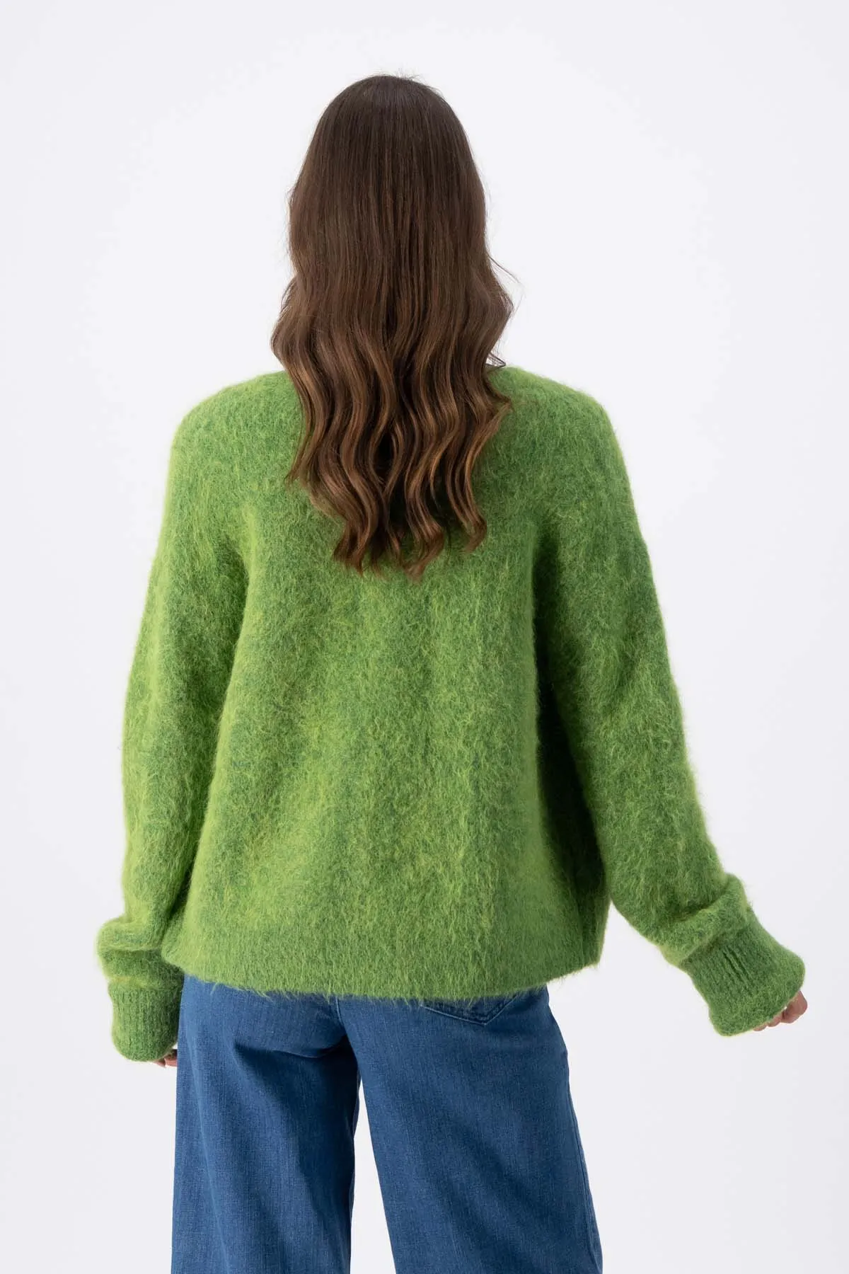 In Transit Cardigan Green in Alpaca