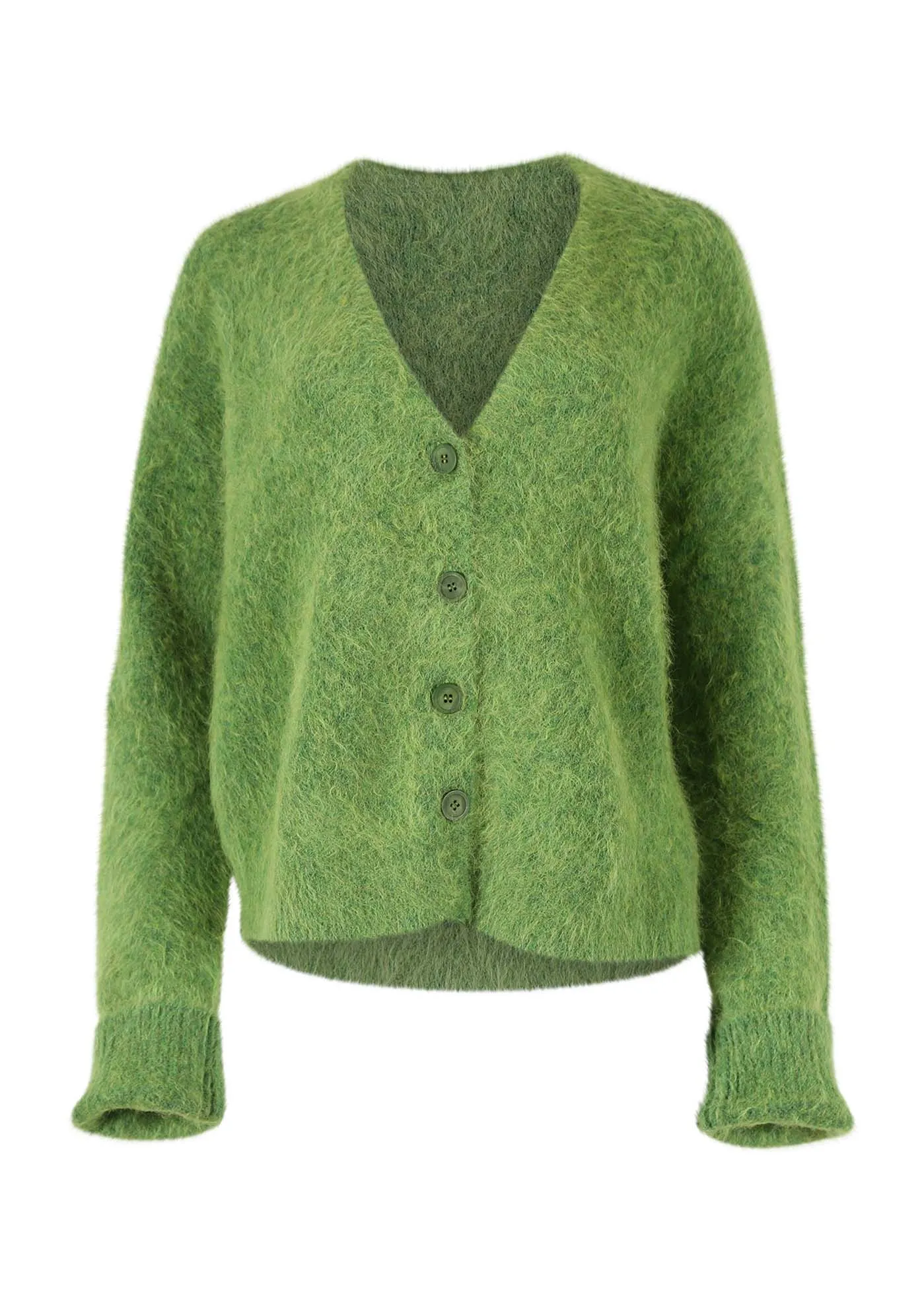 In Transit Cardigan Green in Alpaca