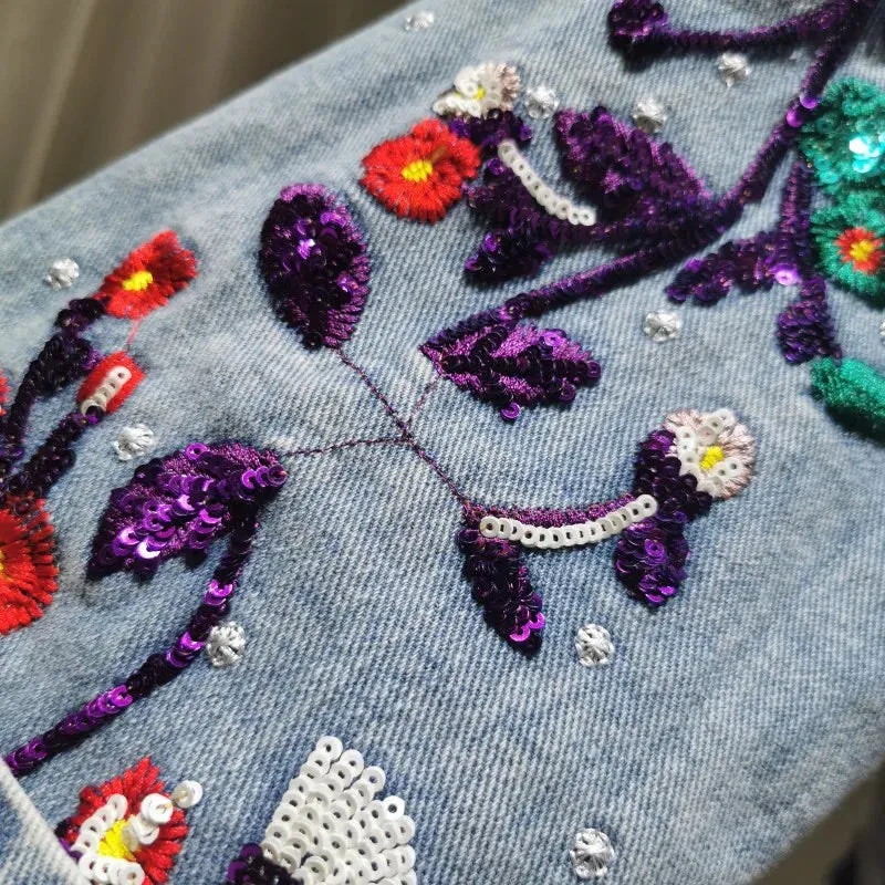Jane Floral Embroidery Denim Jackets