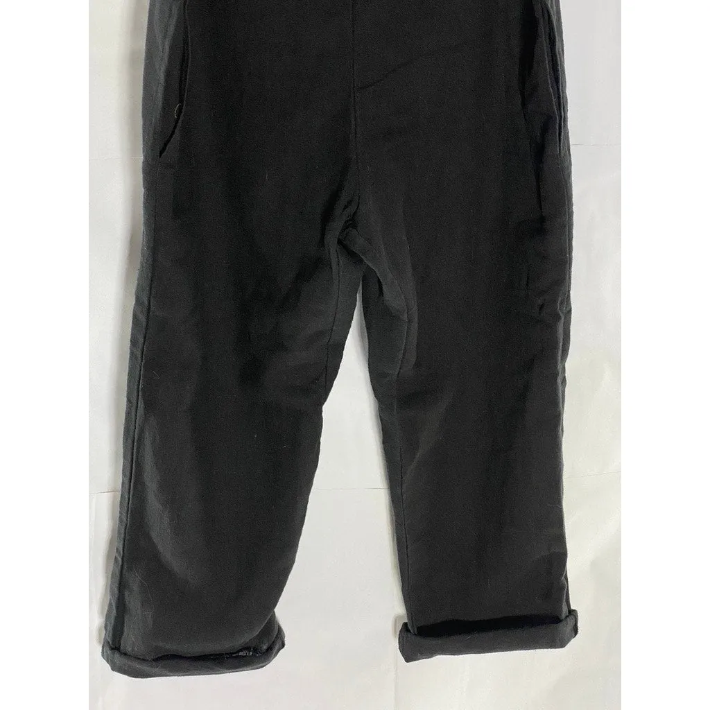 KAYA WEAR Women's Black Lightweight Button Strap Straight-Neck Overall SZ M/L
