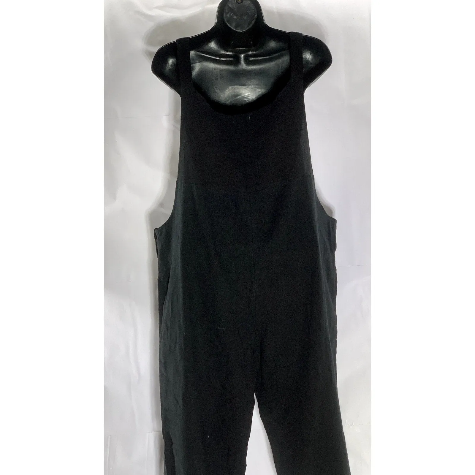 KAYA WEAR Women's Black Lightweight Button Strap Straight-Neck Overall SZ M/L