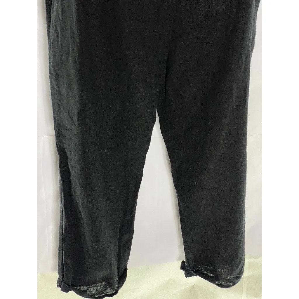 KAYA WEAR Women's Black Lightweight Button Strap Straight-Neck Overall SZ M/L