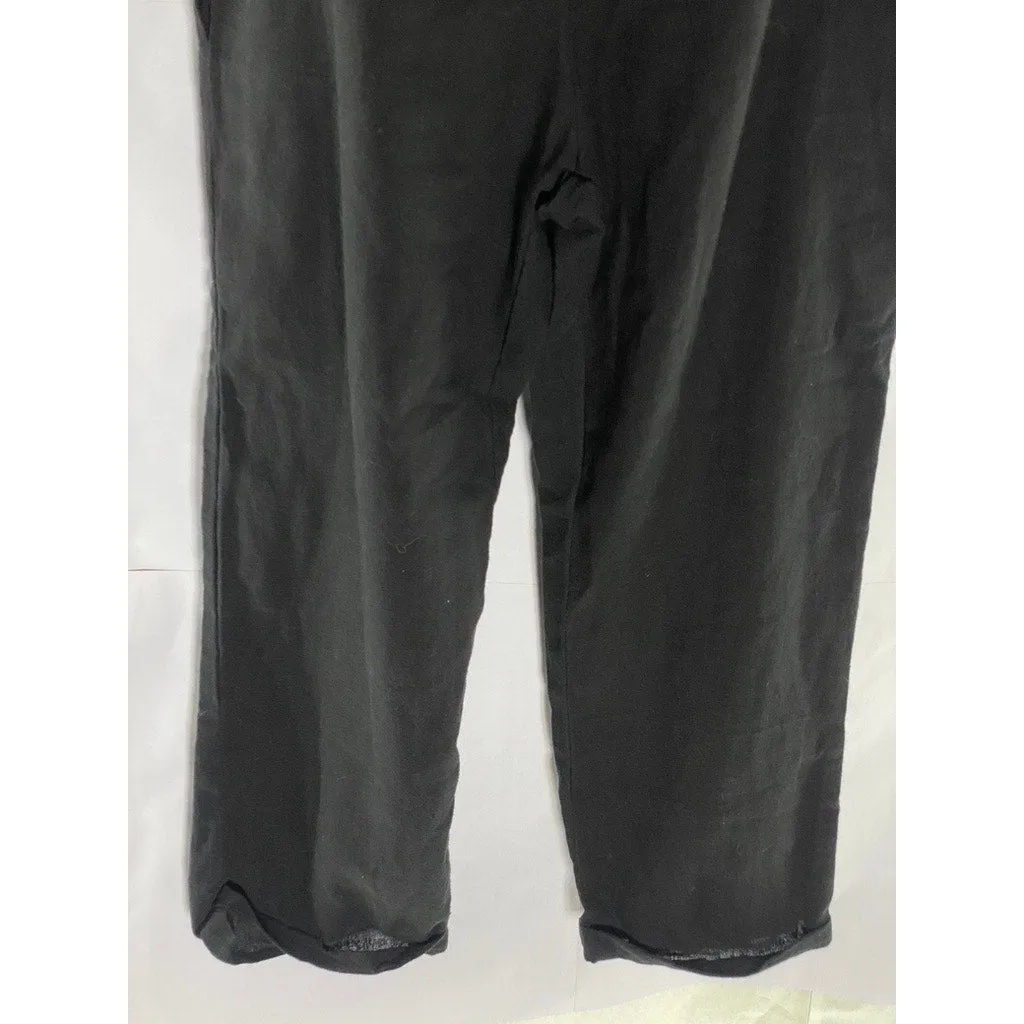 KAYA WEAR Women's Black Lightweight Button Strap Straight-Neck Overall SZ M/L