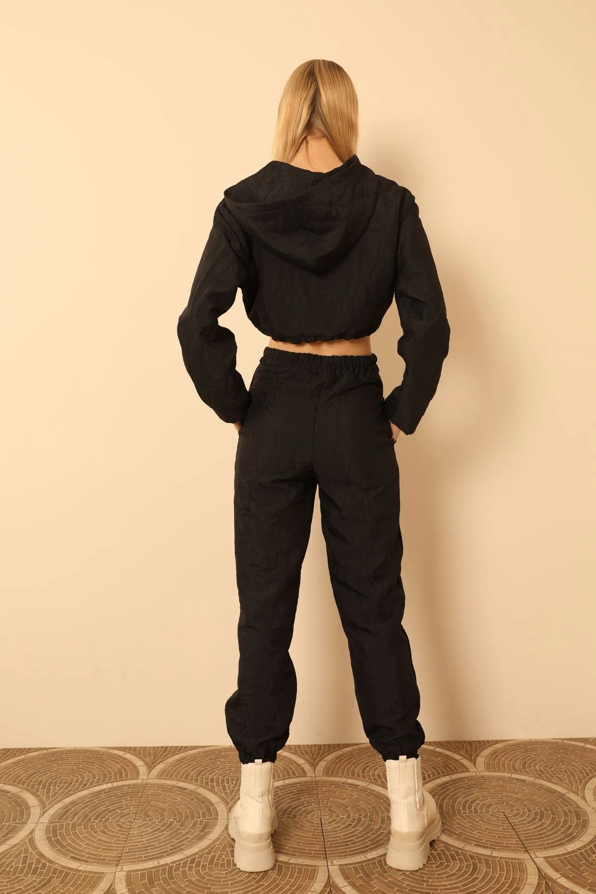 KKT Jakar Fabric Onion Pattern Women Sweatpants-Black - Toluca