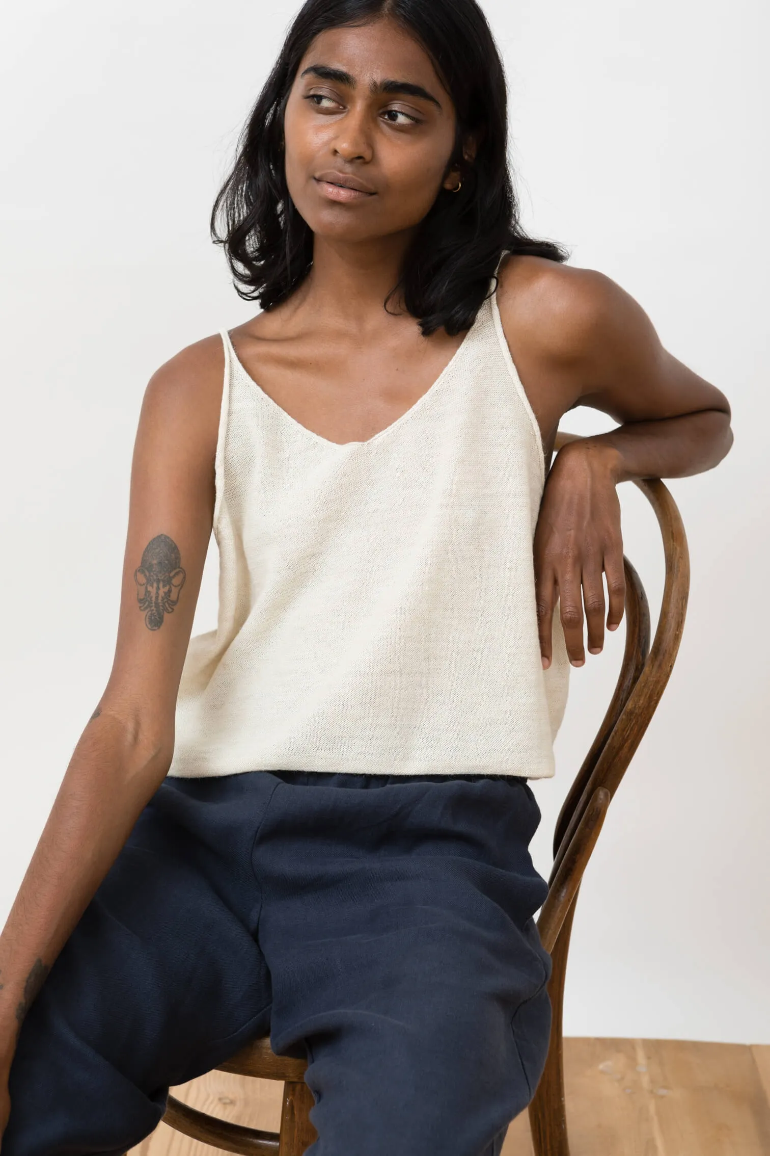 knit top - agnes - ivory