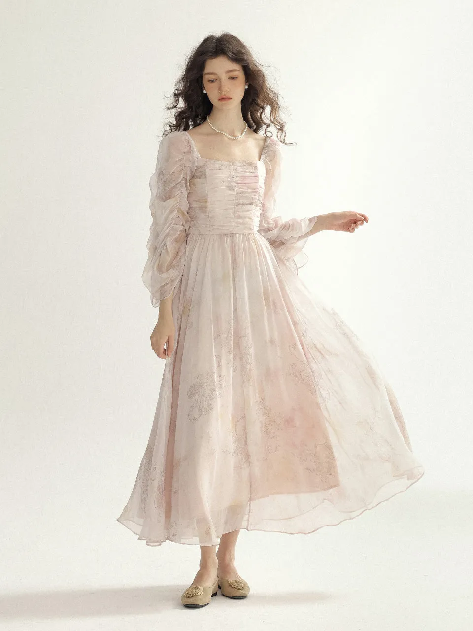 Layla Shirring Long Dress
