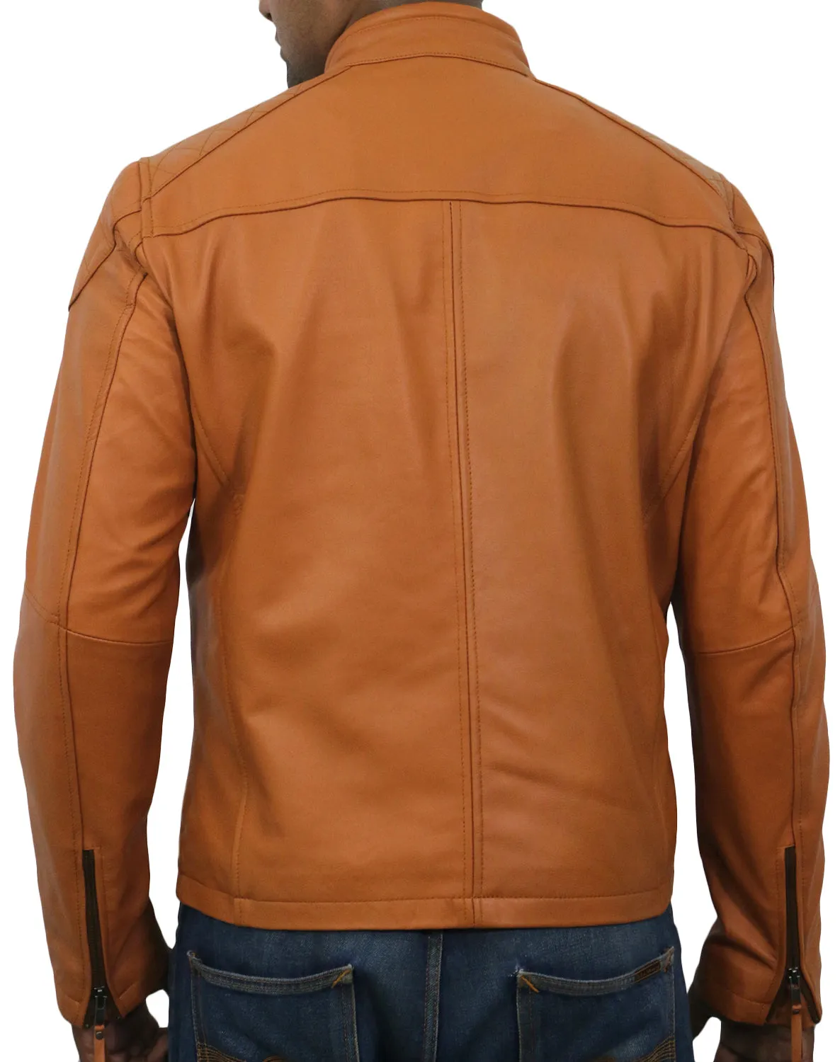 Leather Jackets Hub Mens Genuine Lambskin Leather Jacket (Black, Fencing Jacket) - 1501225