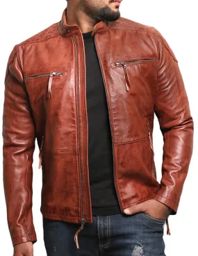 Leather Jackets Hub Mens Genuine Lambskin Leather Jacket (Black, Fencing Jacket) - 1501225