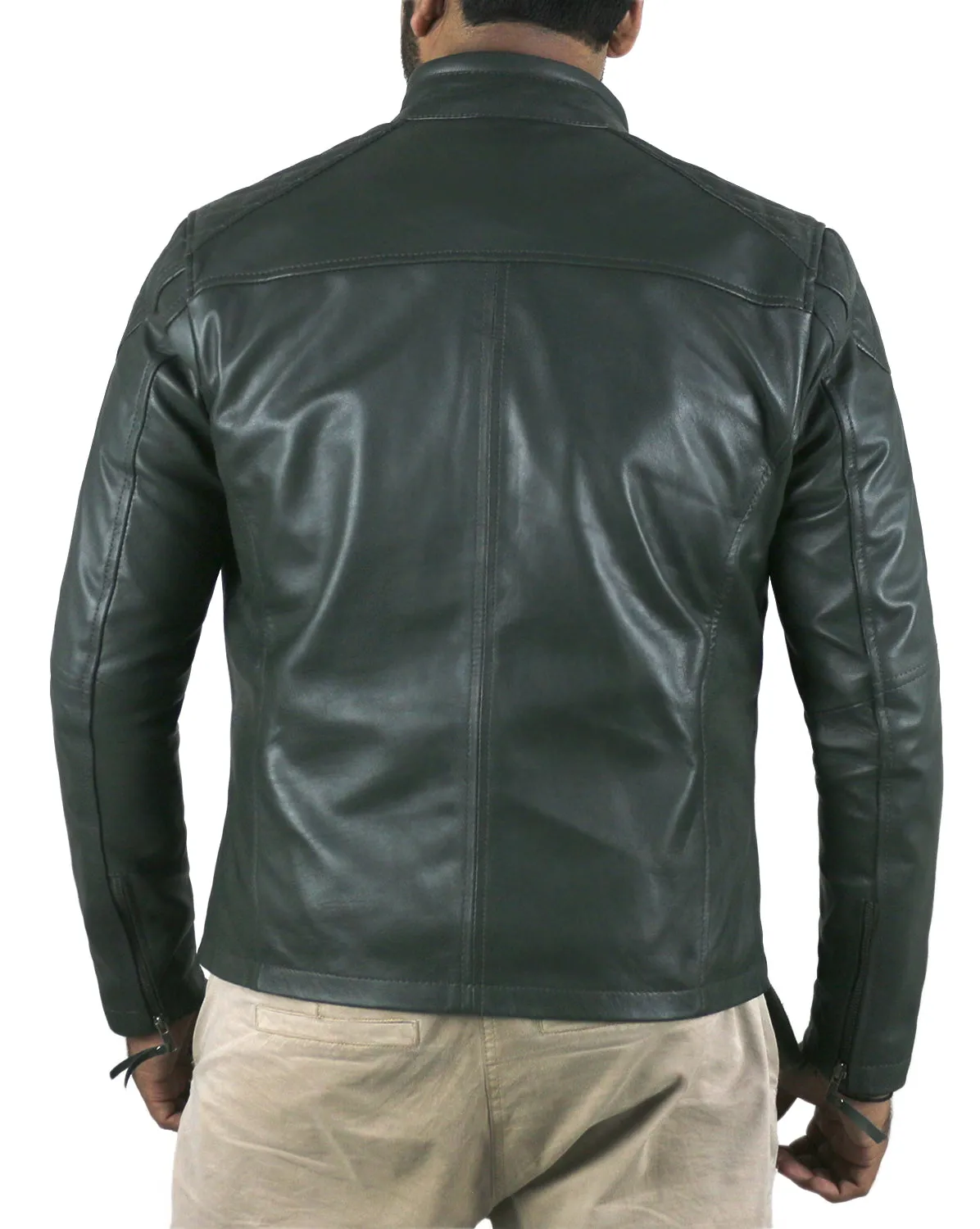 Leather Jackets Hub Mens Genuine Lambskin Leather Jacket (Black, Fencing Jacket) - 1501225