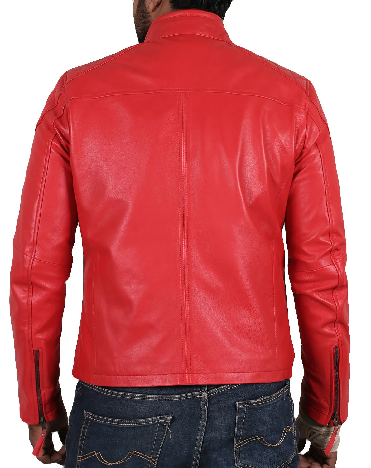Leather Jackets Hub Mens Genuine Lambskin Leather Jacket (Black, Fencing Jacket) - 1501225