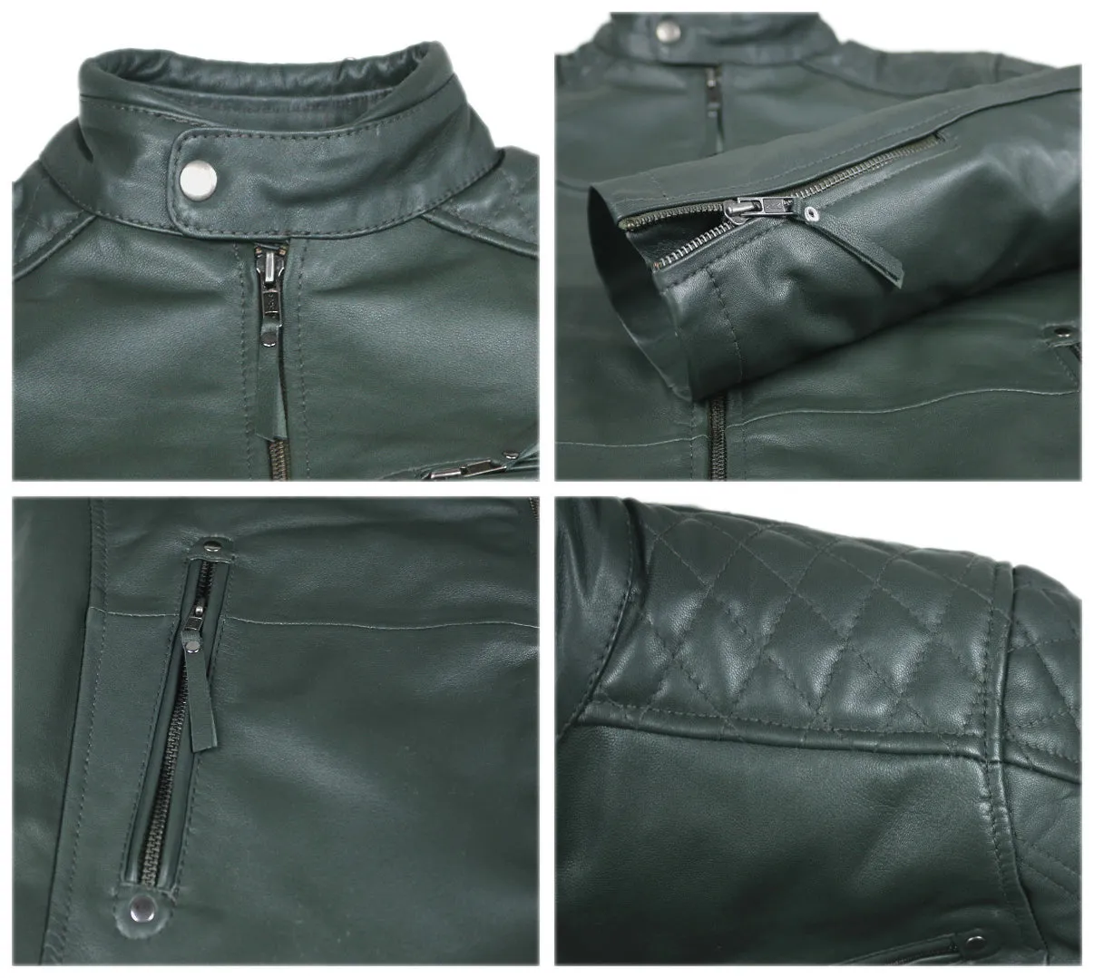 Leather Jackets Hub Mens Genuine Lambskin Leather Jacket (Black, Fencing Jacket) - 1501225