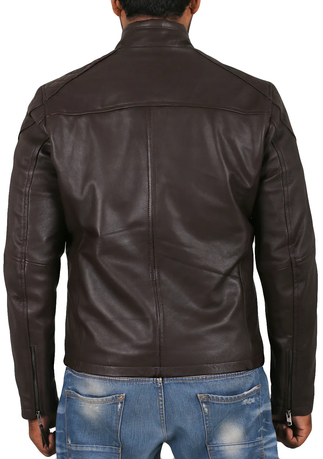 Leather Jackets Hub Mens Genuine Lambskin Leather Jacket (Black, Fencing Jacket) - 1501225