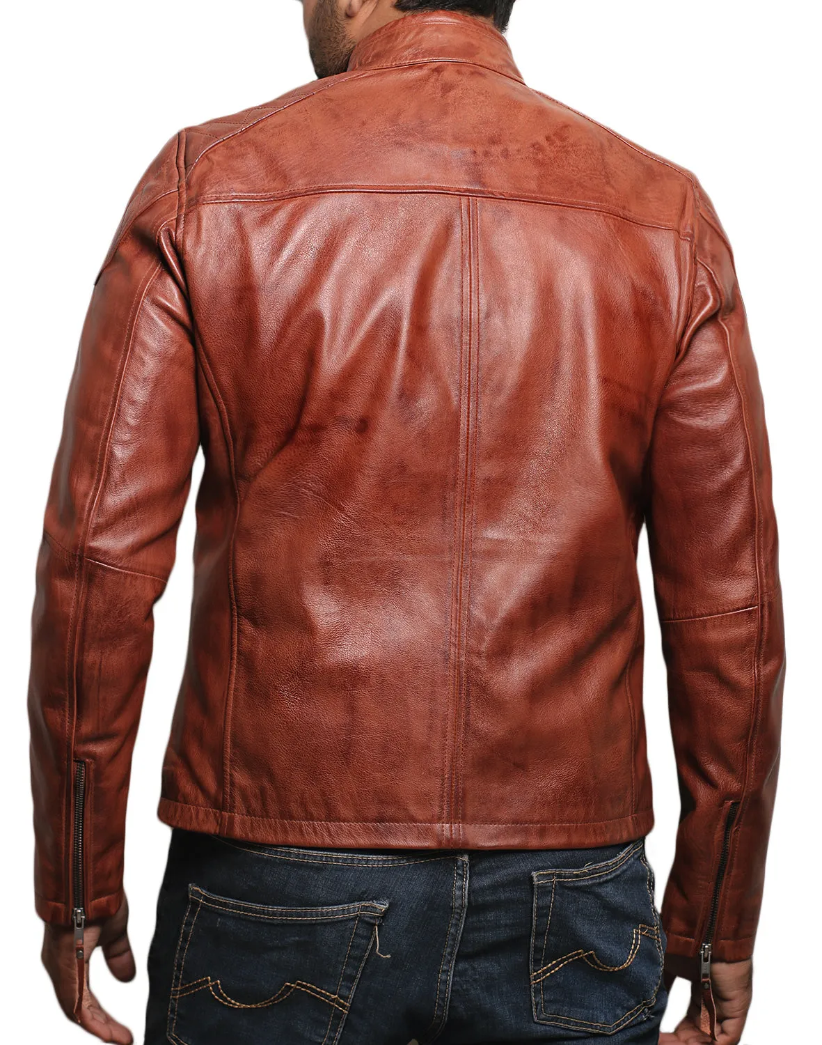 Leather Jackets Hub Mens Genuine Lambskin Leather Jacket (Black, Fencing Jacket) - 1501225