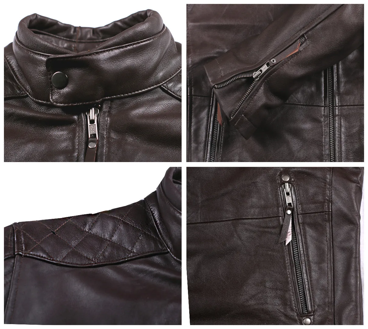 Leather Jackets Hub Mens Genuine Lambskin Leather Jacket (Black, Fencing Jacket) - 1501225