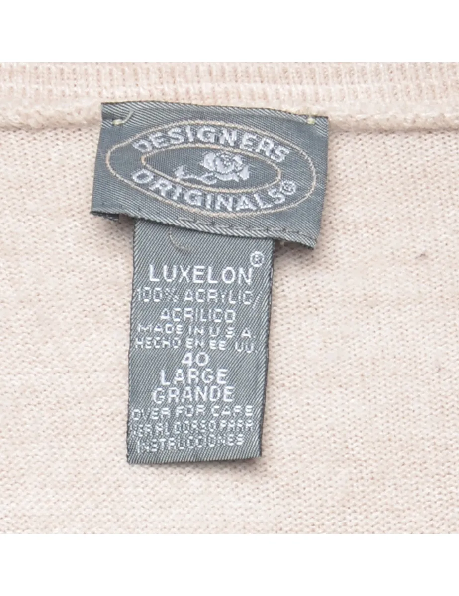Light Brown Polo Neck Jumper - L