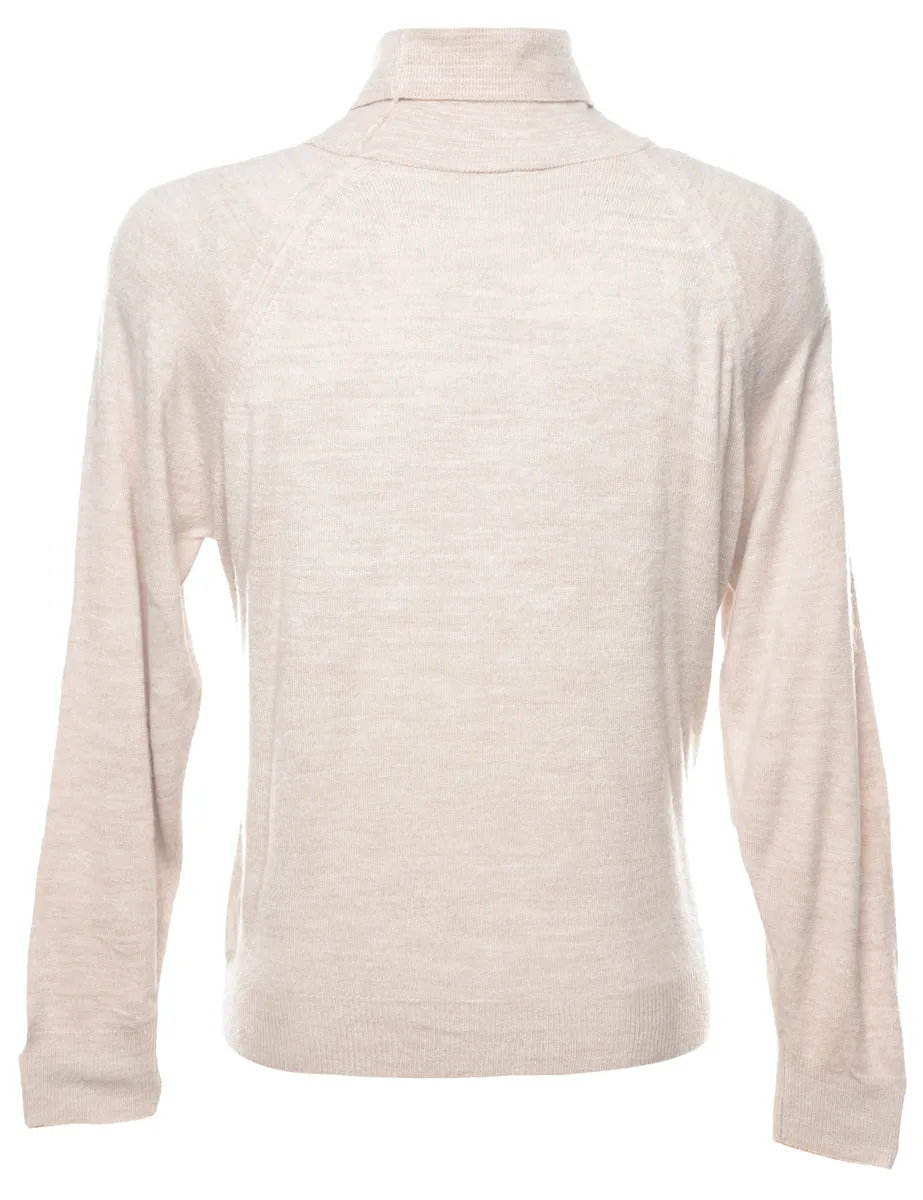Light Brown Polo Neck Jumper - L