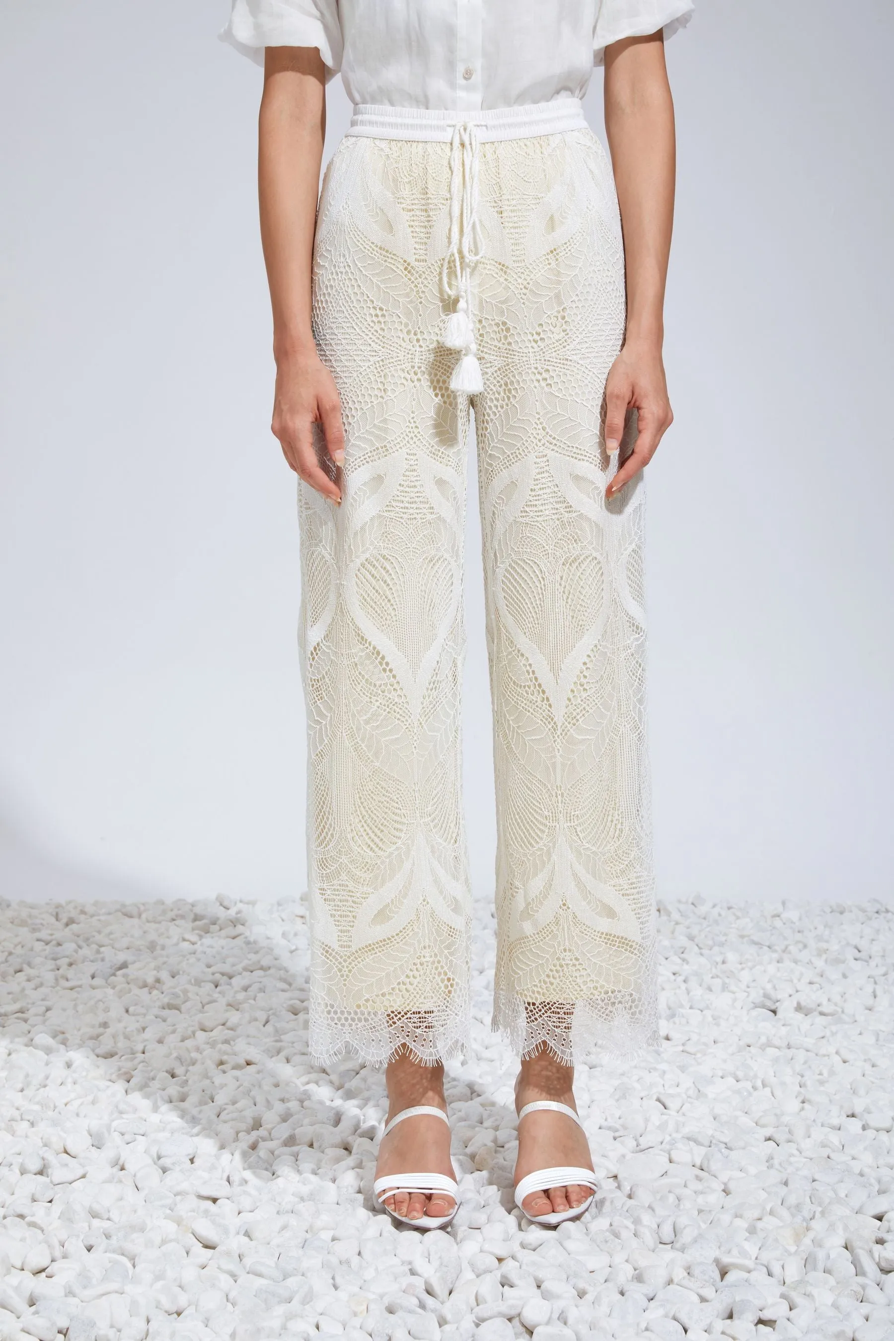 Lilou lace pants - ivory