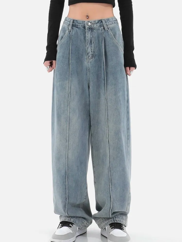 M2k Trends Wide Leg Denim Cargo Pants - Casual Streetwear