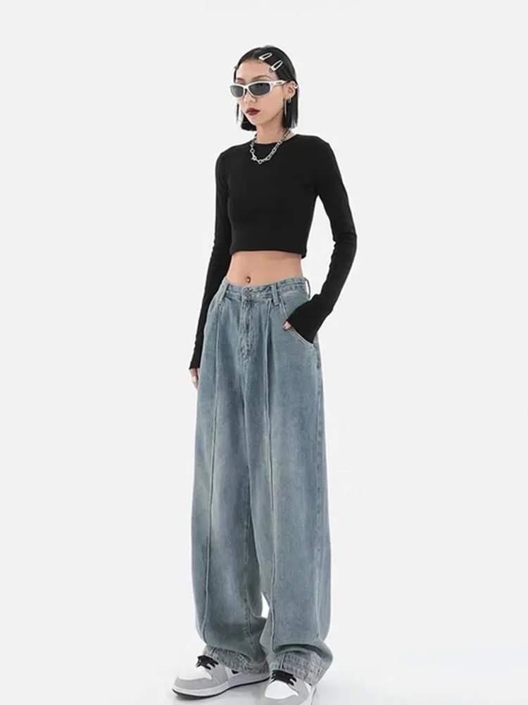 M2k Trends Wide Leg Denim Cargo Pants - Casual Streetwear