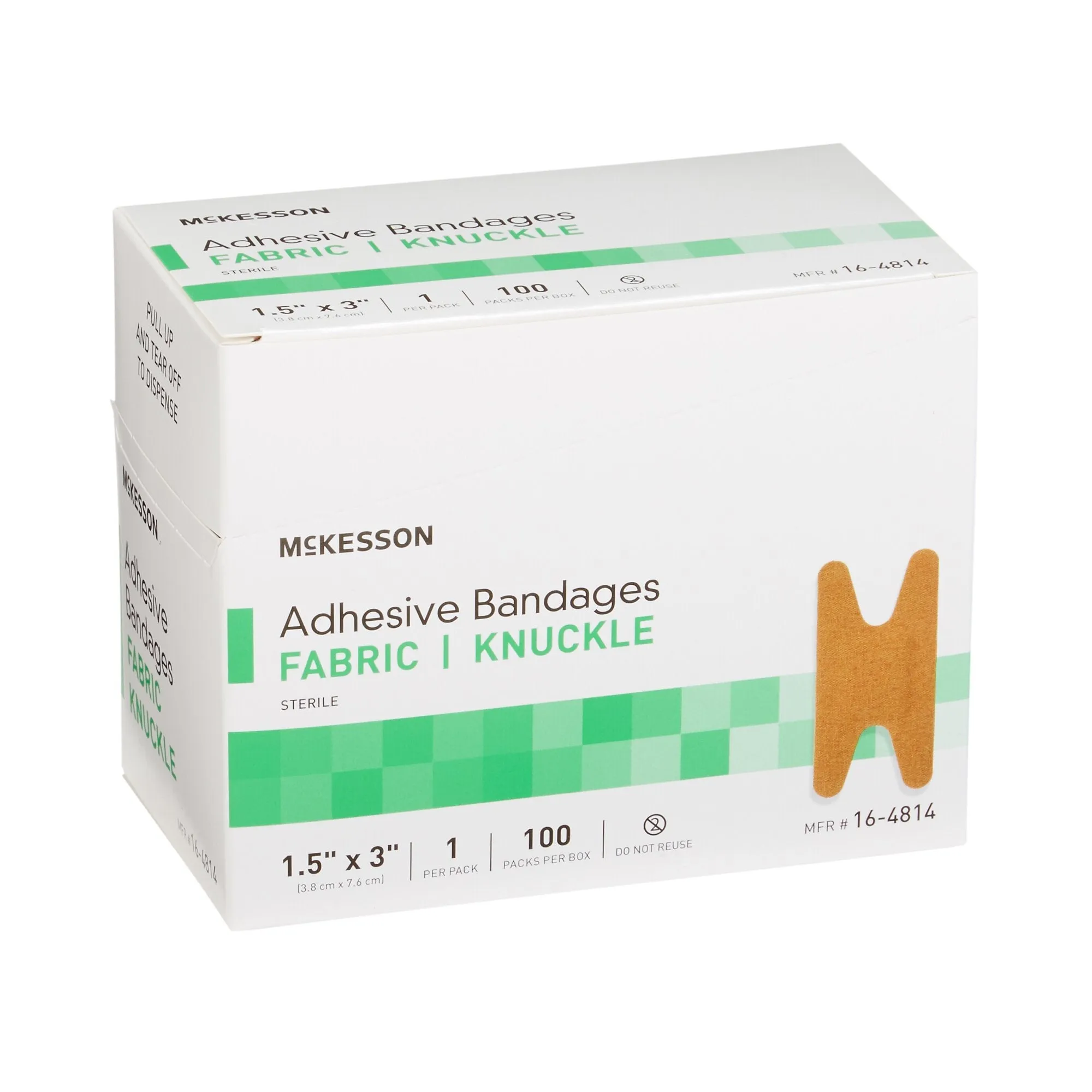 McKesson Knuckle Tan Adhesive Strip, 1-1/2 x 3 Inch
