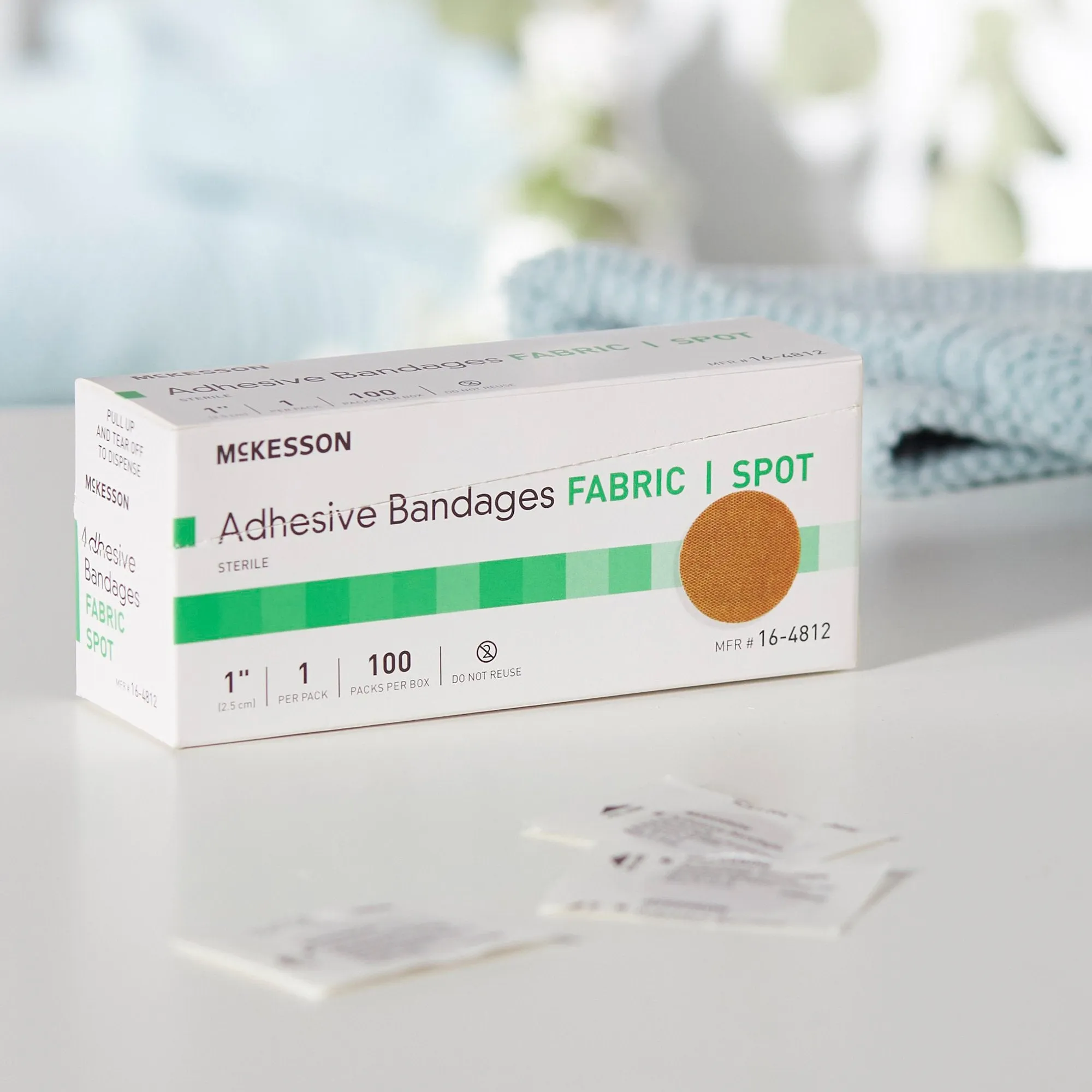 McKesson Round Tan Adhesive Spot Bandage, 1 Inch