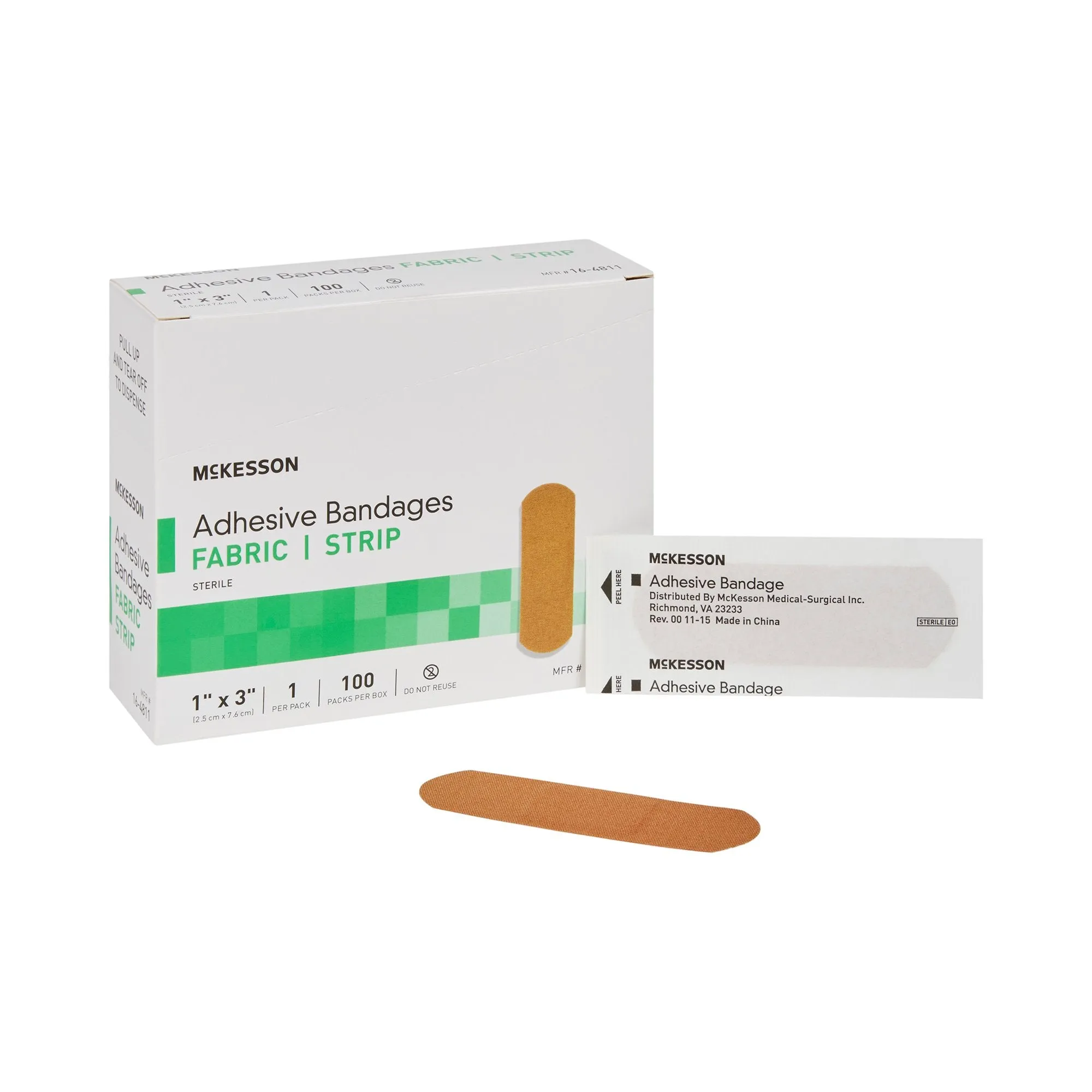 McKesson Tan Adhesive Strip, 1 x 3 Inch
