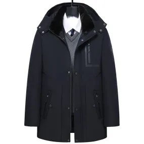 Men - Winter Parka Jacket - Removable Hood - Warm & Comfortable Outdoor Outerwear