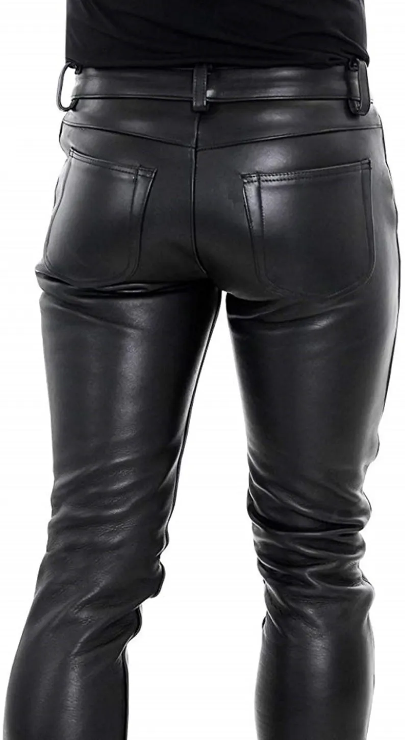 Men's Handmade 100% sheep Leather Clubwear party trouser Pants