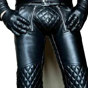 Men's Real Leather Padded Biker Trouser pants