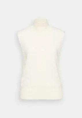 Molly Bracken: SLEEVELESS MOCK NECK SWEATER - Off White