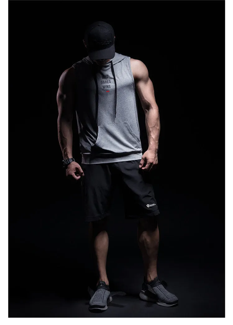 MONSTER GUARDIANS SLEEVELESS MUSCLE HOODIE IN GREY