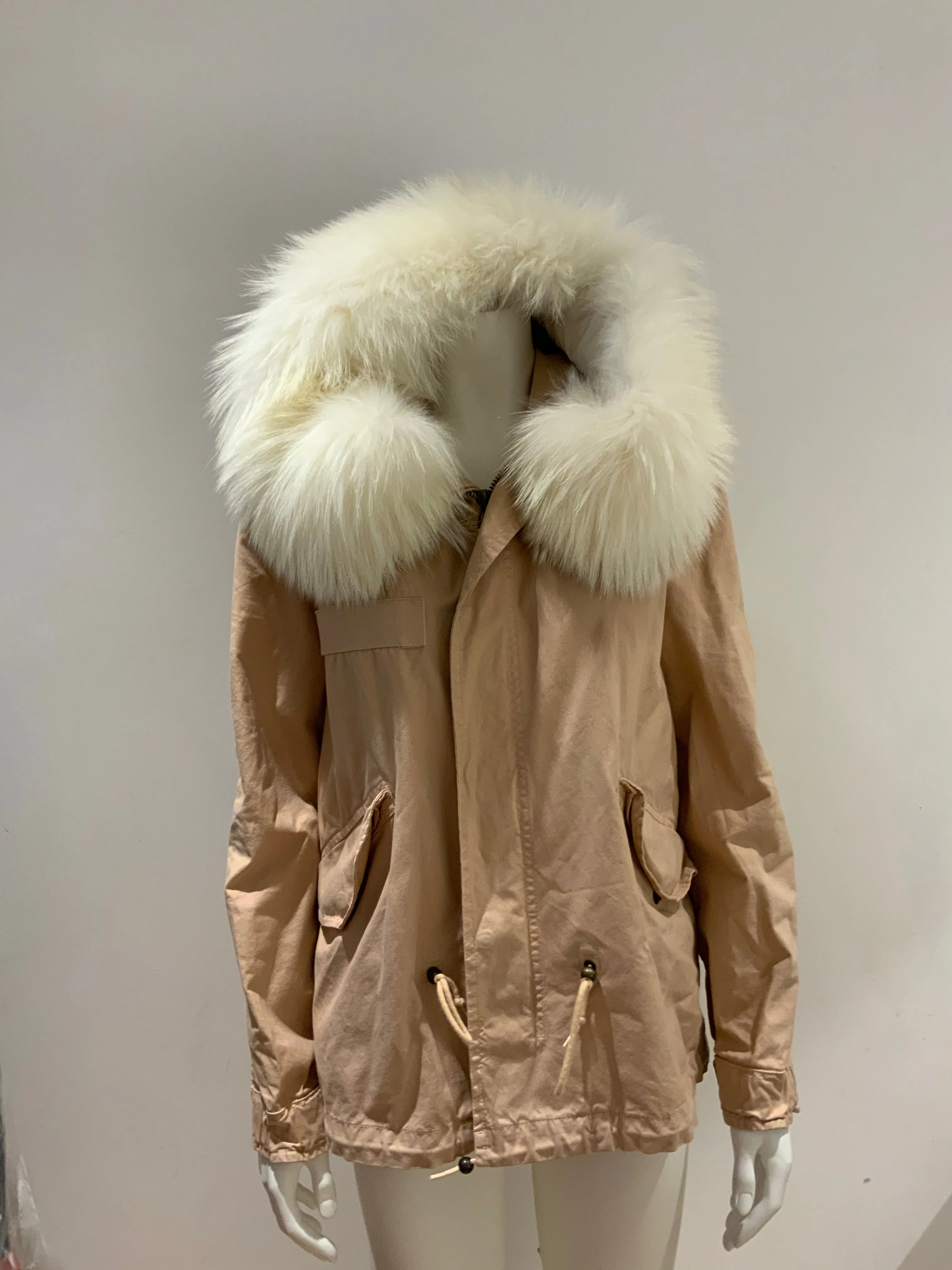 Mr & Mrs Italy Parka Fur Hooded Parka JACKET Size XS ladies