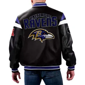 NFL Baltimore Ravens Leather Jacket For Men and Women