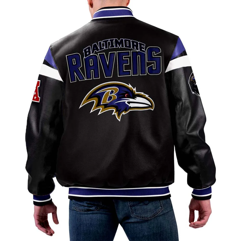 NFL Baltimore Ravens Leather Jacket For Men and Women